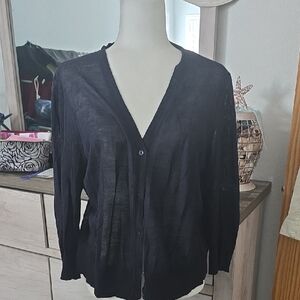 Navy Liz Claiborne Knit Cardigan